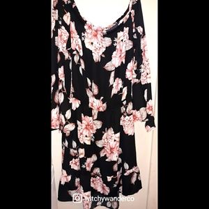 Floral Bell Sleeve Witchy Knee Length Dress 🕸️